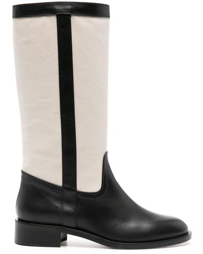 SCAROSSO Tess Panelled Canvas Boots - Black