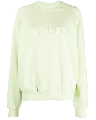 Sunnei Sweater Met Geborduurd Logo - Groen