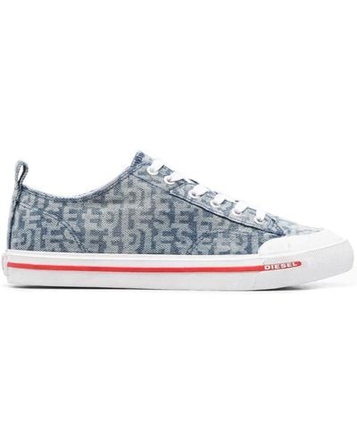 DIESEL S-athos Low Denim Sneakers - White