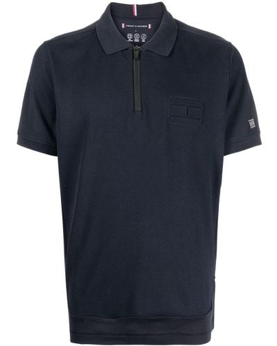 Tommy Hilfiger Embossed-logo Polo Shirt - Blue