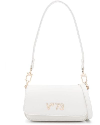 V73 Bamboo Logo-lettering Shoulder Bag - White
