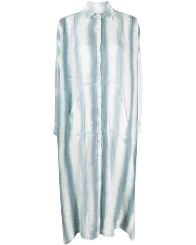 Raquel Allegra Vestido a rayas con estampado tie-dye - Azul