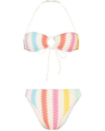 Mc2 Saint Barth Pointelle-knit Bikini - Pink