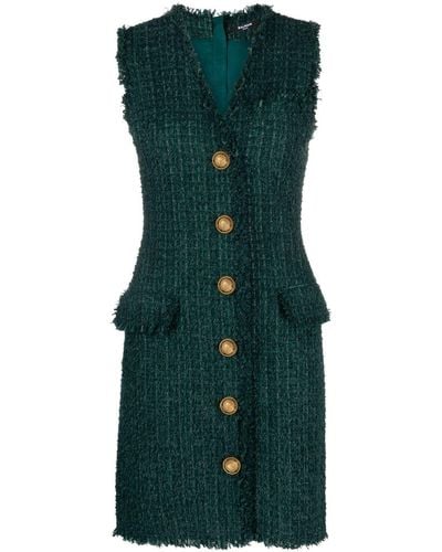 Balmain Mouwloze Mini-jurk - Groen