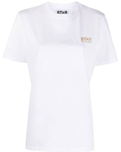 Golden Goose T-shirt à logo imprimé - Blanc