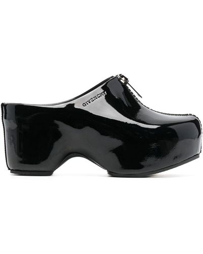 Givenchy GG 70mm patent-leather clogs - Schwarz