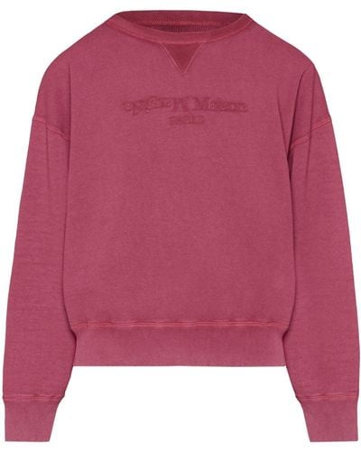 Maison Margiela Katoenen Sweater Met Logo - Roze