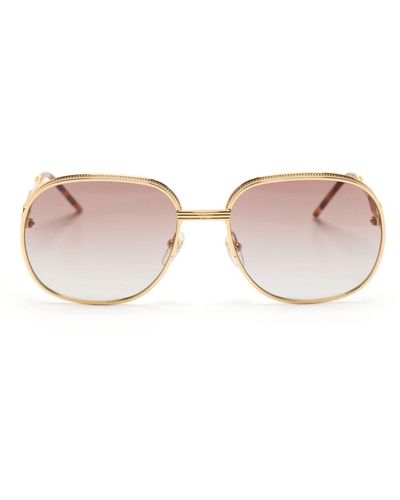 Casablanca Eckige Sonnenbrille mit Mesh-Detail - Pink