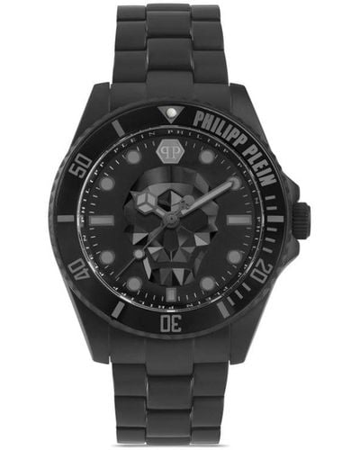 Philipp Plein $kull クォーツ 43mm 腕時計 - ブラック