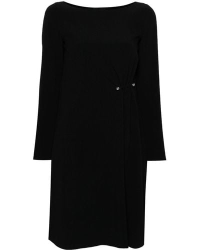 Emporio Armani シャーリング ドレス - ブラック