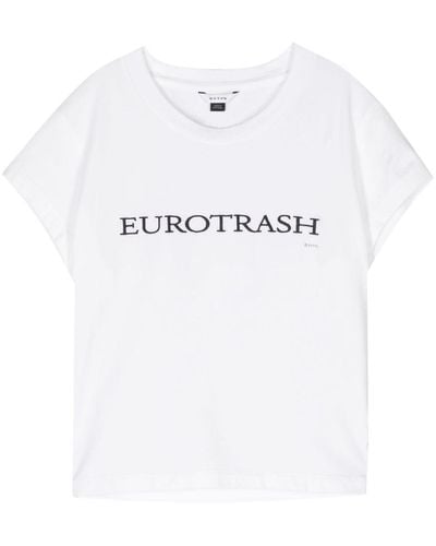 Eytys Zion Slogan-embroidered T-shirt - White