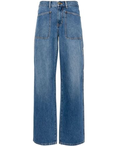 Tory Burch Jeans Stile Cargo In Denim A Vita Alta - Blue