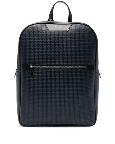 Serapian Monogram-pattern Leather Backpack - Blue