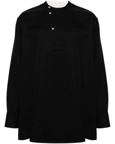OAMC Asymmetric Wool Shirt - Black