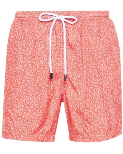 Barba Napoli Palm Tree-print Swim Shorts - Pink