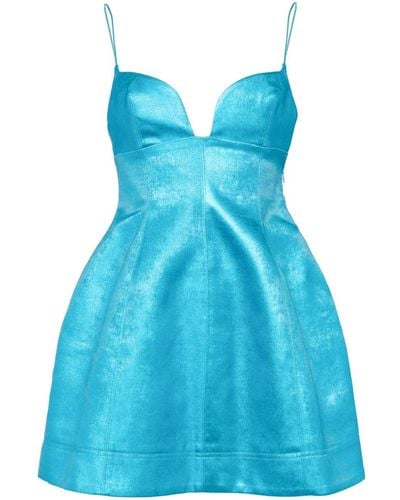 Acler Metallic Finish Short Dress - Blue