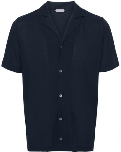 Zanone Camisa de punto fino - Azul