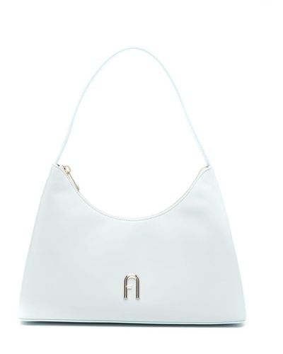 Furla Diamond Leather Shoulder Bag - White