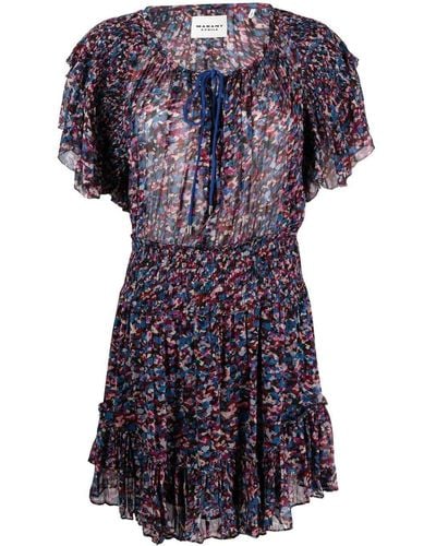 Isabel Marant Floral Mini Dress - Blue