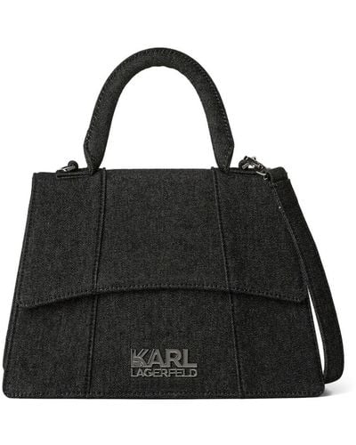 Karl Lagerfeld Shopper Met Logoplakkaat - Zwart