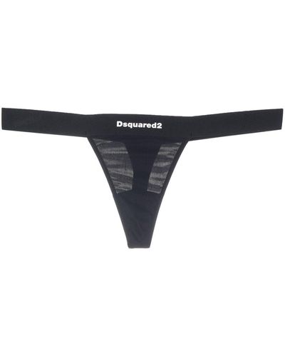 DSquared² Tanga con logo estampado - Negro