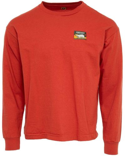 Human Made Logo-print Cotton Sweatshirt - Red