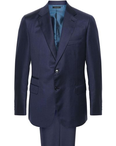 Brioni Single-breasted Wool Suit - Blue