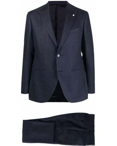 Luigi Bianchi Fitted Single-breasted Suit - Blue