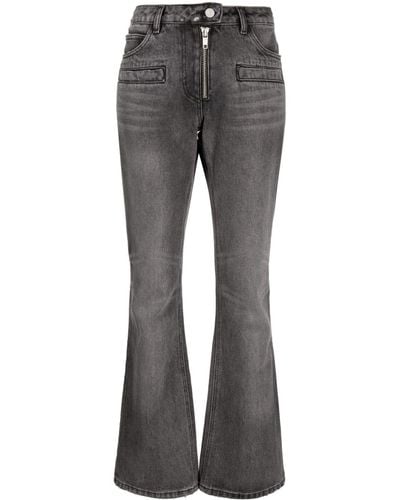 Courreges Mid-rise Cotton Flare Jeans - Gray