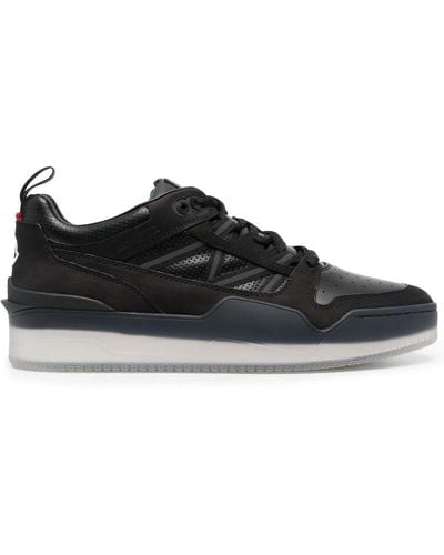 Moncler Logo-patch Leather Sneakers - Black