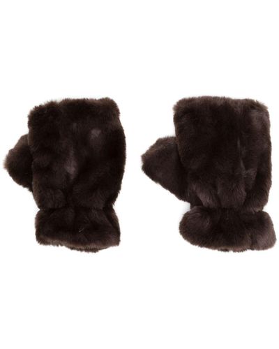 Apparis Ariel Faux-fur Gloves - Black