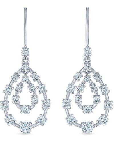 Kwiat 18kt White Gold Diamond Starry Night Double Teardrop Earrings - Metallic