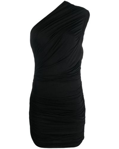 GAUGE81 Ira One-shoulder Draped Midi Dress - Black