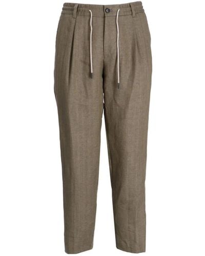 BOSS Drawstring Tapered-leg Pants - Gray