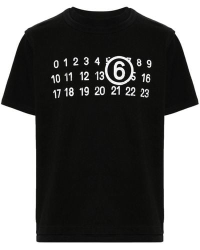 MM6 by Maison Martin Margiela Katoenen T-shirt Met Print - Zwart