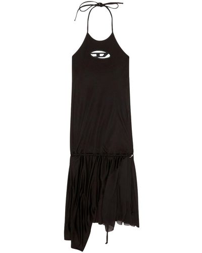 DIESEL Halterneck Dress With Chiffon Hem - Black