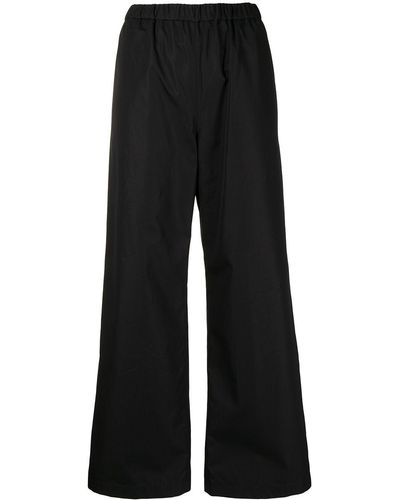 Aspesi Pantalones anchos con cintura lazada - Negro