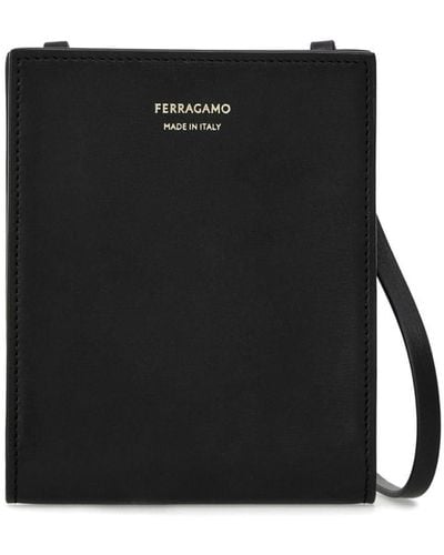 Ferragamo Logo-stamp Leather Cardholder - Black