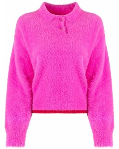 Jacquemus Neve Polo Sweater - Pink