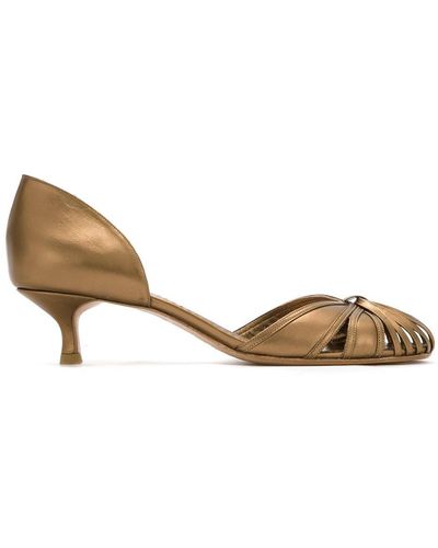 Sarah Chofakian Leather Court Shoes - Metallic