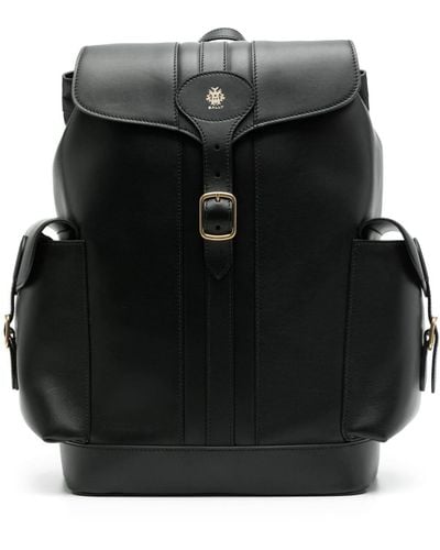 Bally Buckled Leather Backpack - Black