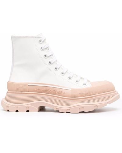 Alexander McQueen Tread Slick Lace-up Ankle Boots - White