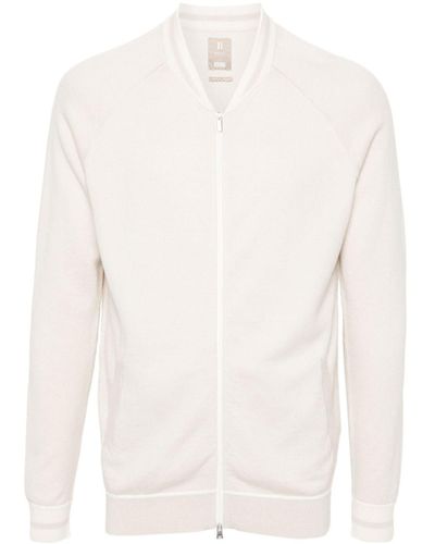 BOGGI Knitted Zipped Sweater - White