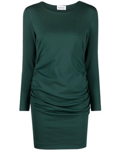 P.A.R.O.S.H. Ruched Long-sleeve Mini Dress - Green