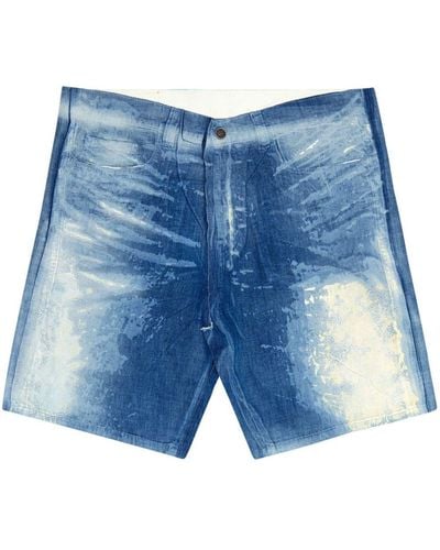 DIESEL Shorts Met Gelaagd Effect - Blauw