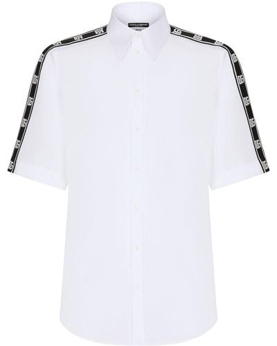 Dolce & Gabbana Hemd mit Logo-Streifen - Weiß