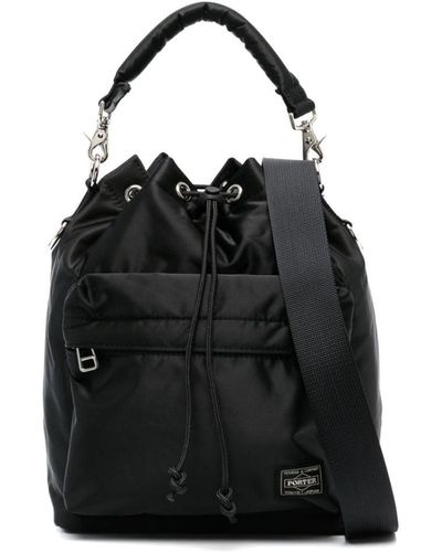 Porter-Yoshida and Co Bolso shopper Balloon con parche del logo - Negro