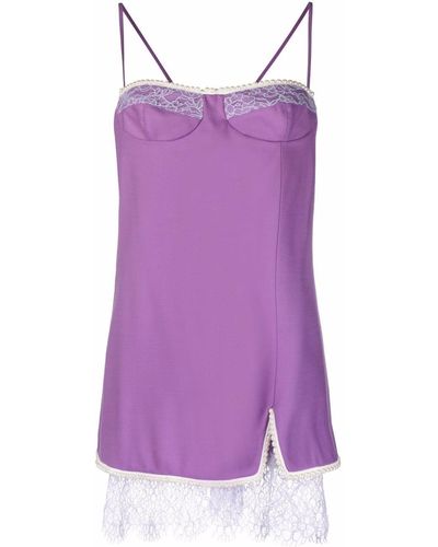 Greta Boldini Lace-trim Camisole Dress - Purple
