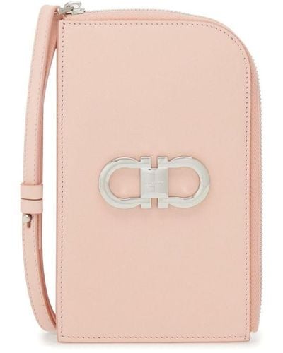 Ferragamo Gancini Leather Smartphone Holder - Pink
