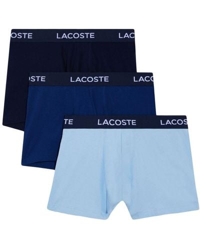 Lacoste 3er-Set Boxershorts mit Logo-Print - Blau